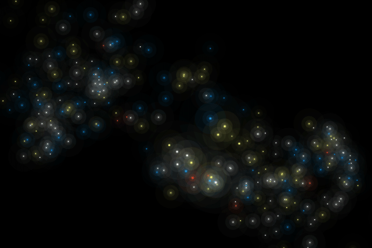 html5 canvas闪烁的星光粒子动画特效