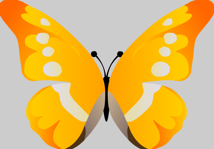金黄色挥着翅膀的蝴蝶flash动画素材