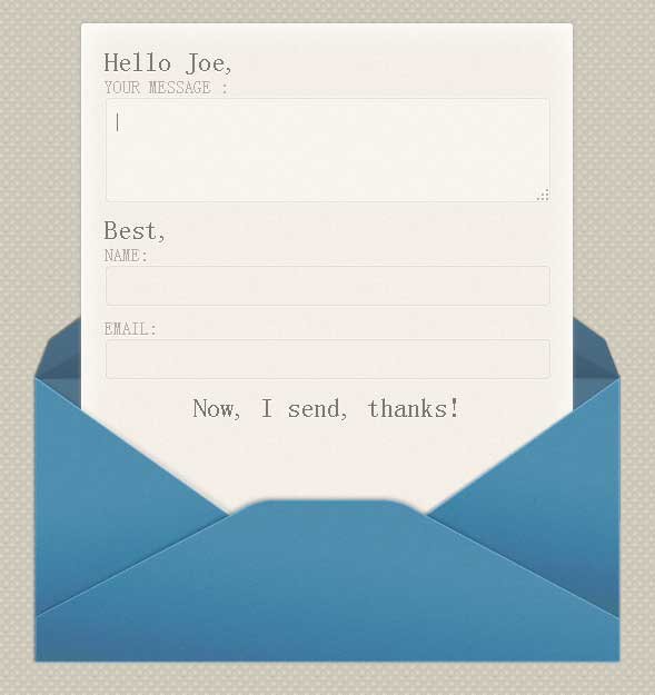 CSS3打开信封发送留言样式代码