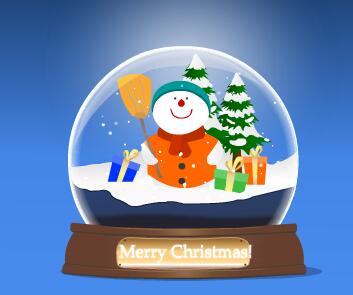 雪花水晶球flash圣诞节动画素材