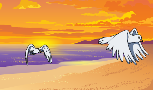 卡通飞翔的小鸟flash动画素材