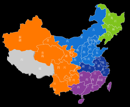彩色的中国地图flash动画素材