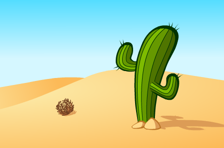 沙漠里仙人掌flash动画素材