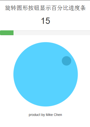 旋转圆形按钮显示百分比进度条
