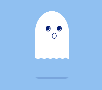 纯css3可爱幽灵动画ghost上下浮动特效