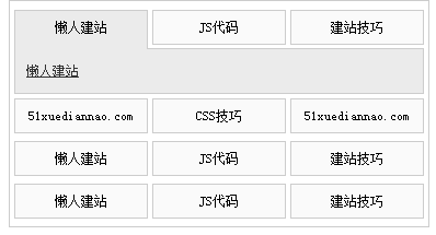 两排菜单切换内容，第一个菜单内容默认展开