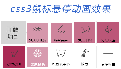 纯div css3鼠标触碰图标背景渐变动画效果代码