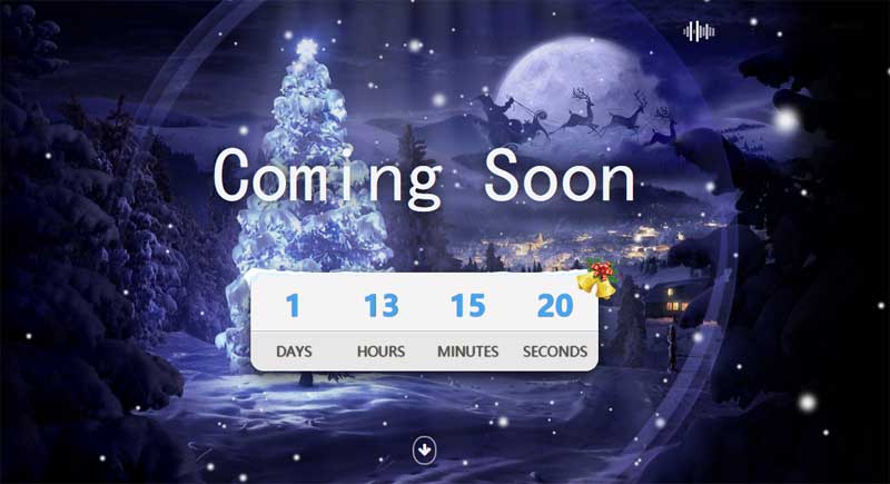 html5带音乐背景的圣诞节倒计时页面模板