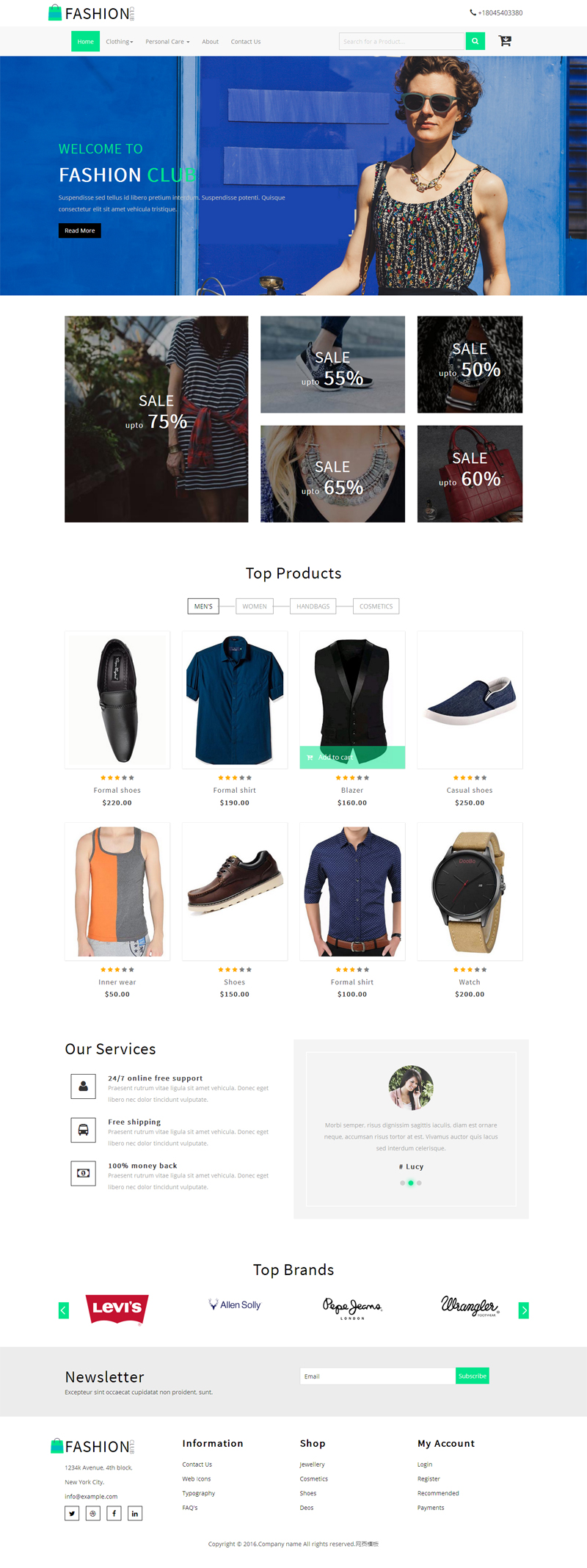 大气响应式的时尚女装购物商城模板html源码
